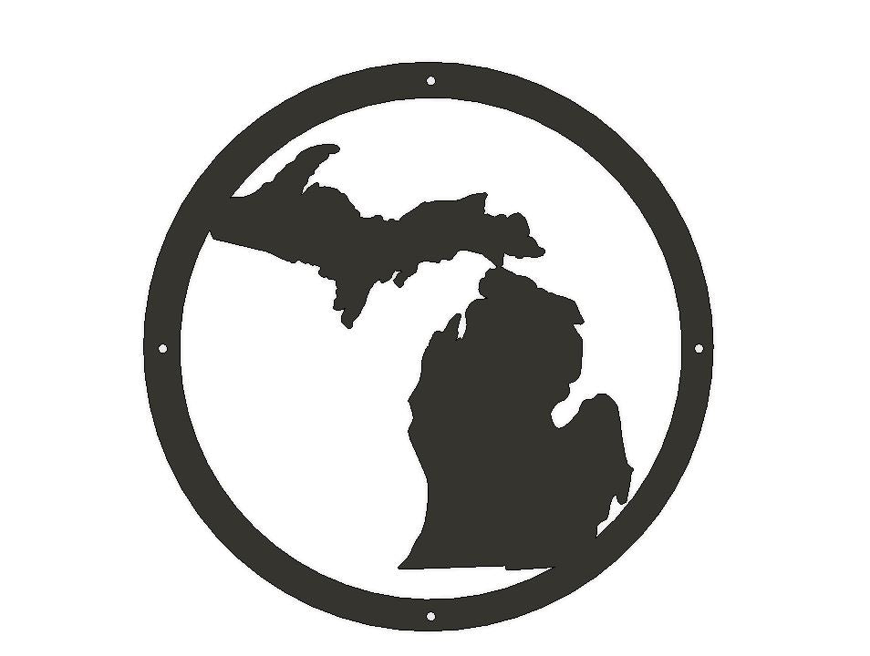 Circled State of Michigan