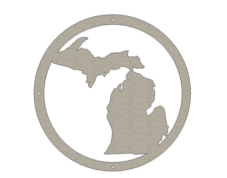 Circled State of Michigan